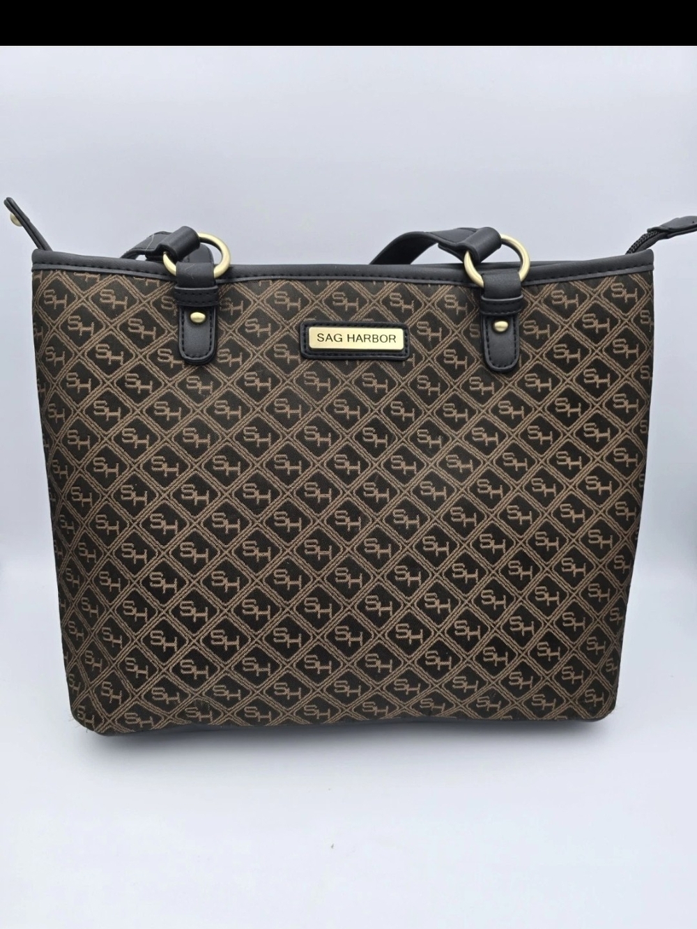 Sag Harbor Brown Monogram Tote Bag